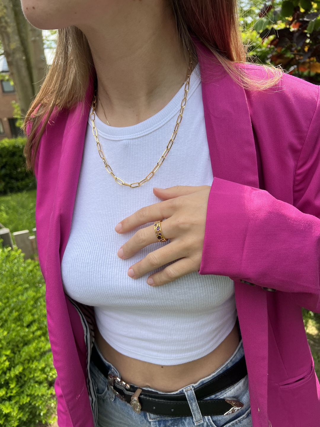 Customer photo review of Amethyst Lattice Band Ring