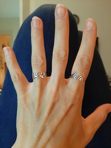 Customer photo review of Bague anneau à prénom arabe personnalisable