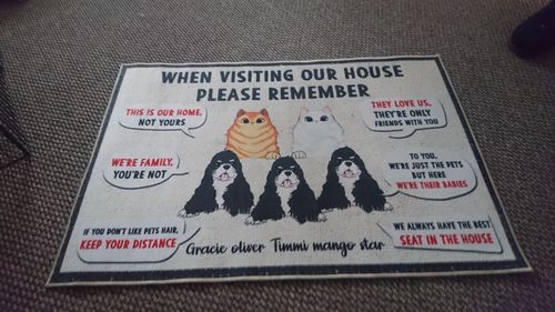 Customer photo review of Remember When Visiting Our House - Custom Doormat