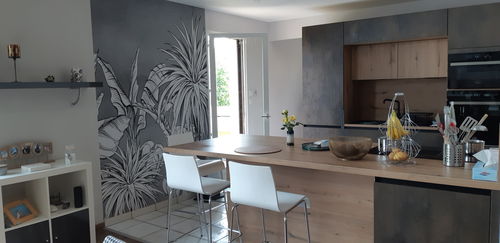 Customer photo review of Papier peint panoramique tendance jungle noir et blanc