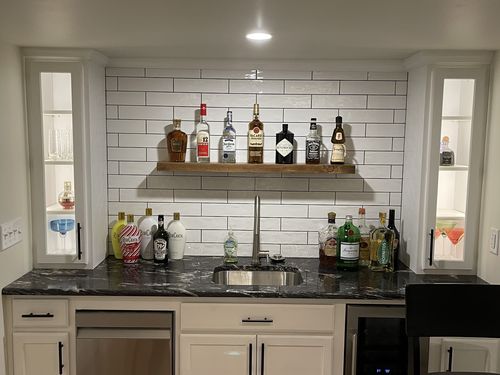 Customer photo review of Rustic Floating Shelves