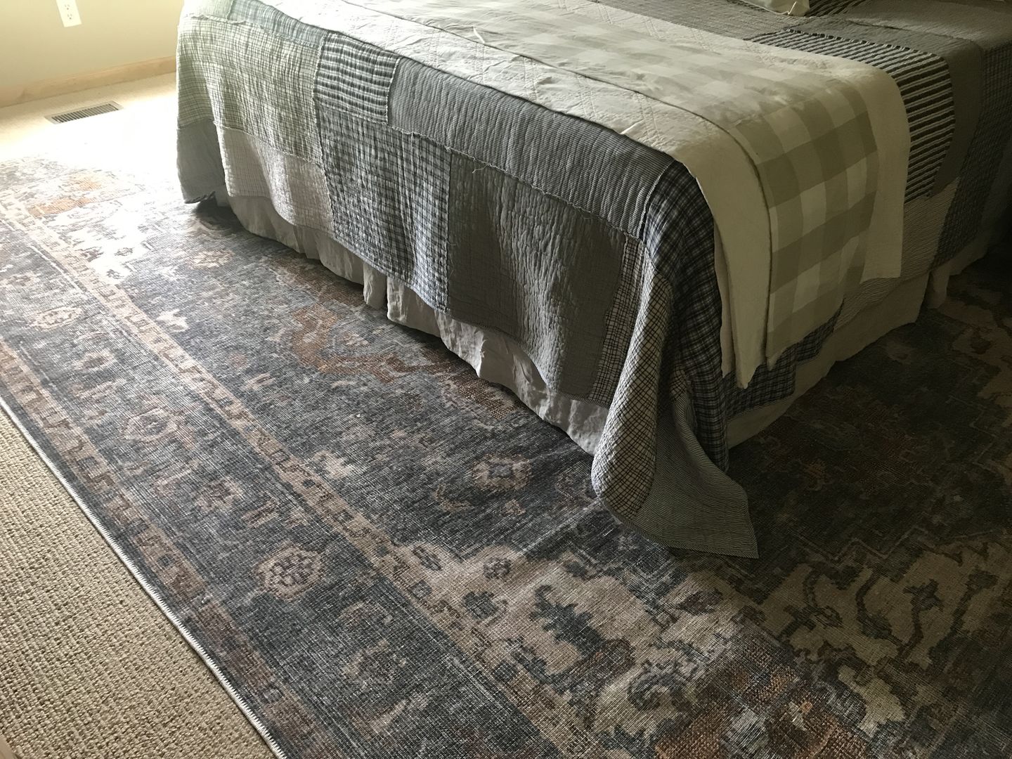 Customer photo review of Distressed Vintage Cezanne Rabbit Gray Inca Gold Area Rug