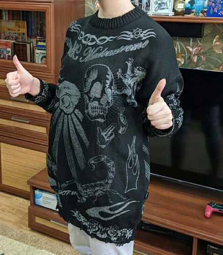 Customer photo review of Harajuku Style "Madness" Oversized Knit Sweater