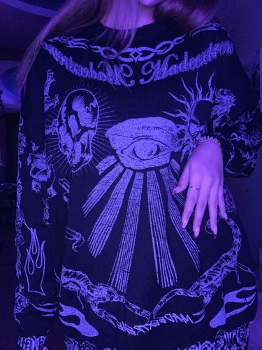 Customer photo review of Harajuku Style "Madness" Oversized Knit Sweater