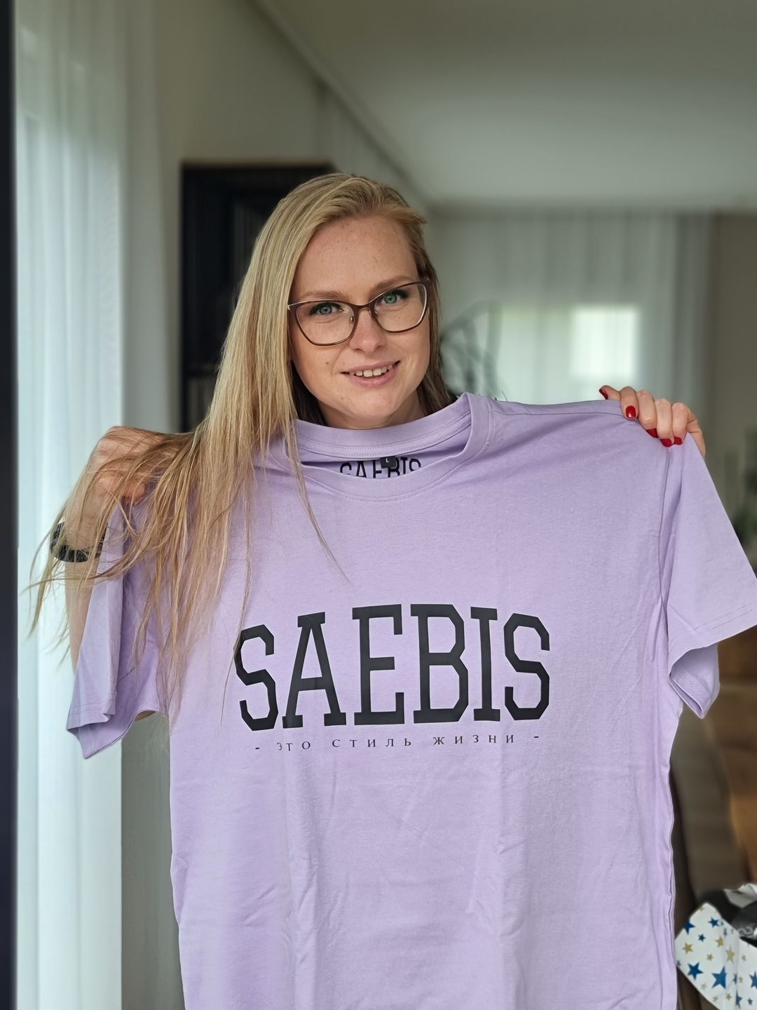 Customer photo review of Lifestyle Damen T-Shirt Kleid violett by SAEBIS®