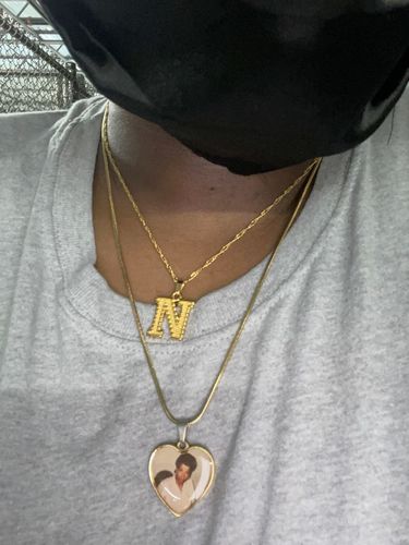 Customer photo review of 18K Gold Initial Necklace | Anklet