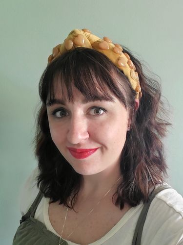Customer photo review of YELLOW JASPER KNOTTED HEADBAND