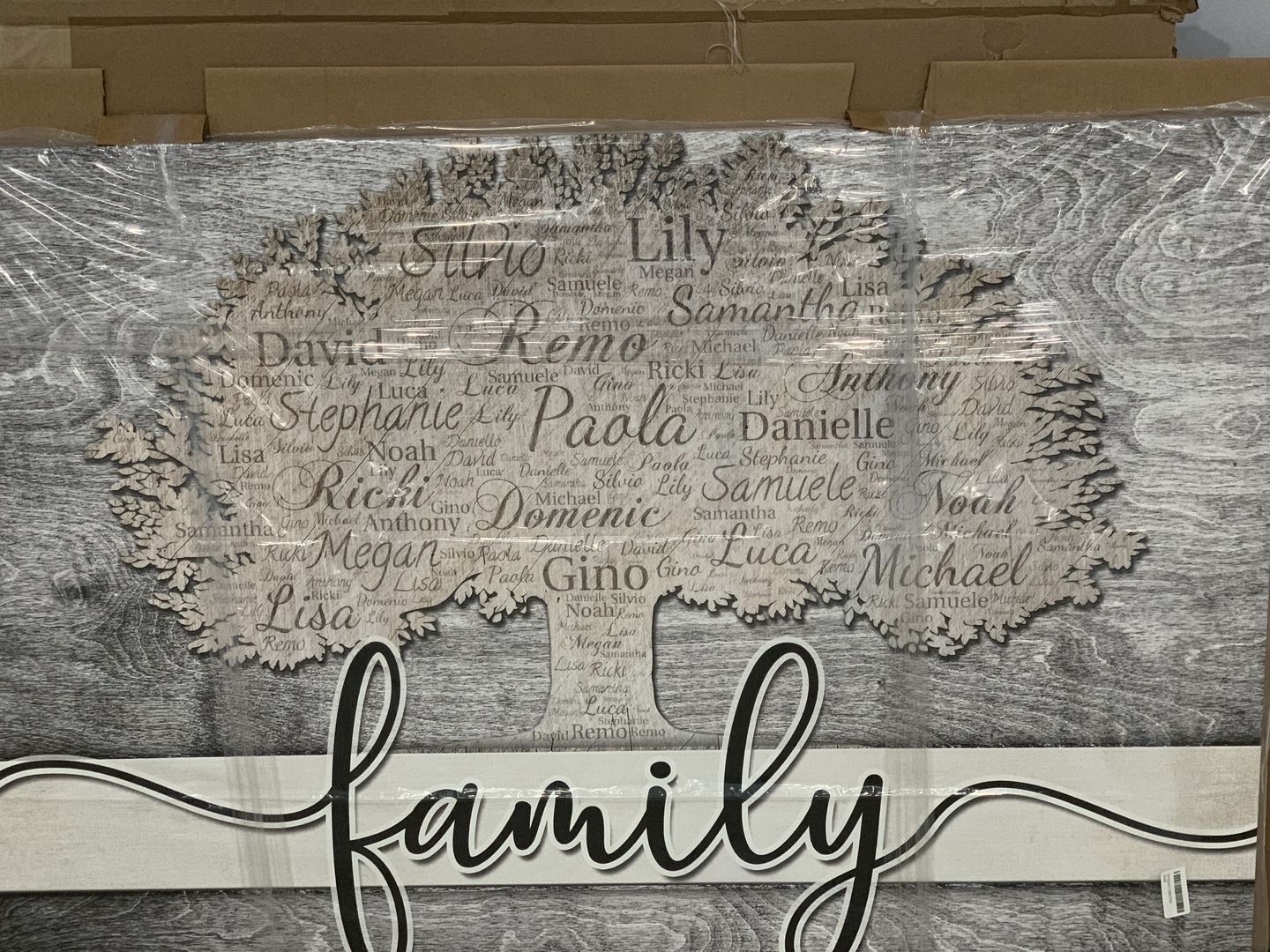 Customer photo review of Personalized Names on Tree "Family" Premium Canvas
