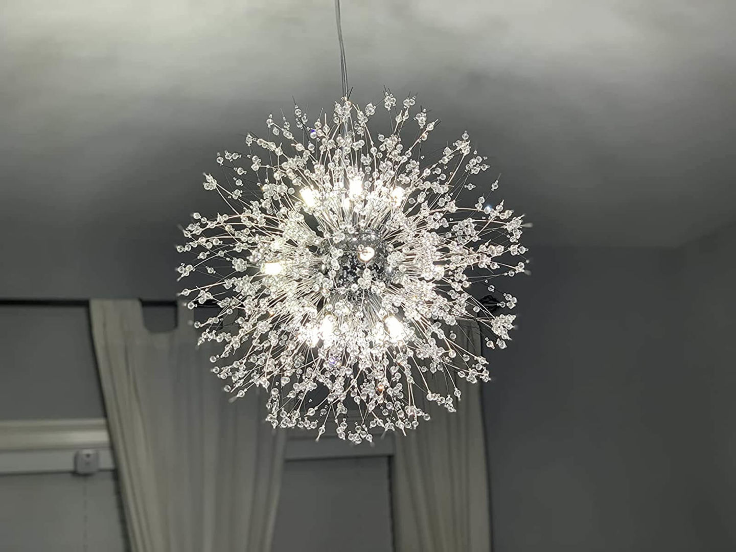 Customer photo review of Modern Crystal Sputnik Chandelier