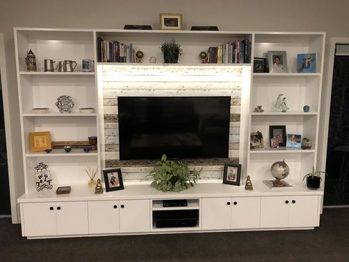 Customer photo review of Distressed Wood Wallpaper - 4 Colours