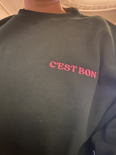 Customer photo review of OVERSIZED Custom Sweaters.