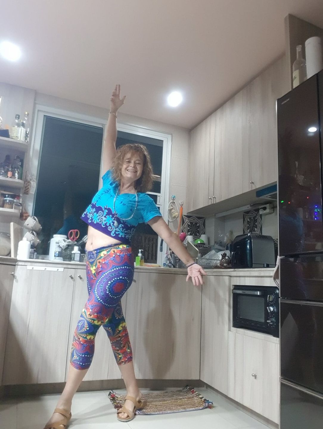 Customer photo review of Blue Swirl Capris
