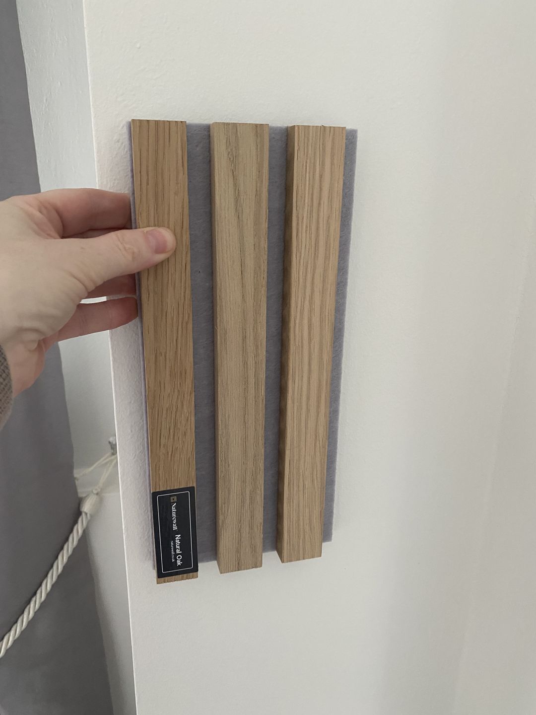 Customer photo review of SlatWall Natural Oak Sample