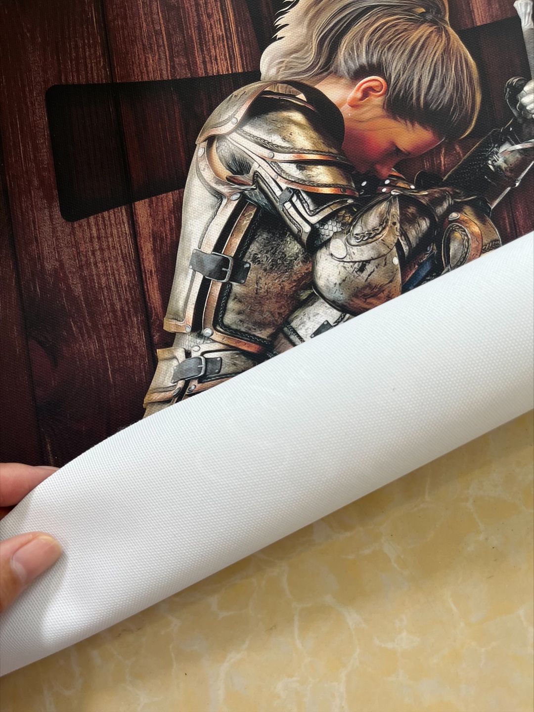 Customer photo review of Personalized Custom Name, Skin Tone And Hairstyles Woman Warrior of God Put On The Full Armor of God Ephesians 6:10 Poster
