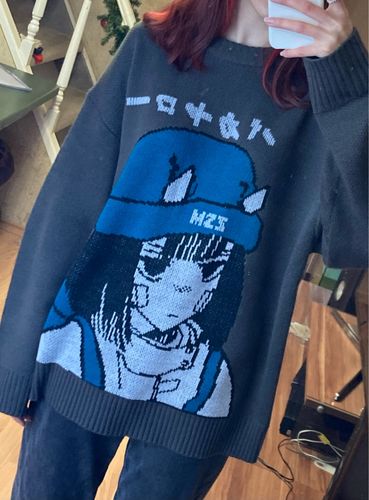 Customer photo review of Harajuku Style "Weary" Anime Knit Sweater