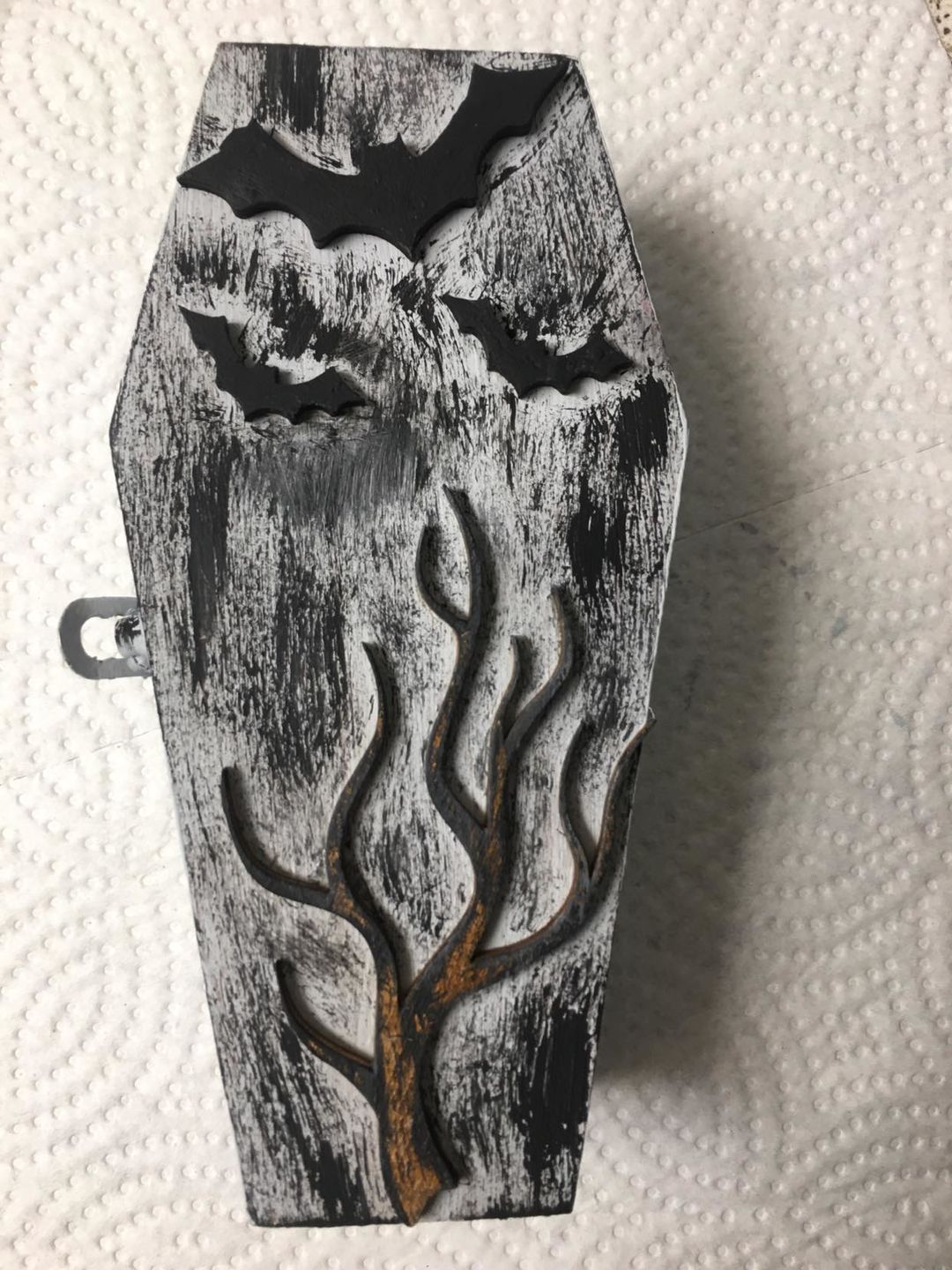 Customer photo review of Unfinished Wooden Bat Halloween Silhoutte - Craft- up to 24" DIY