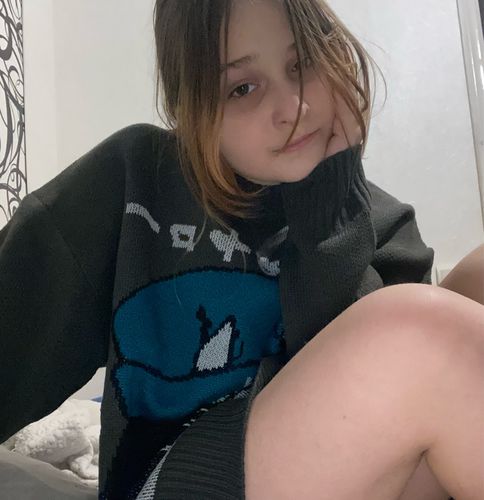 Customer photo review of Harajuku Style "Weary" Anime Knit Sweater