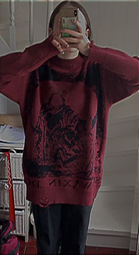 Customer photo review of Harajuku Style Ripped Knit Sweater