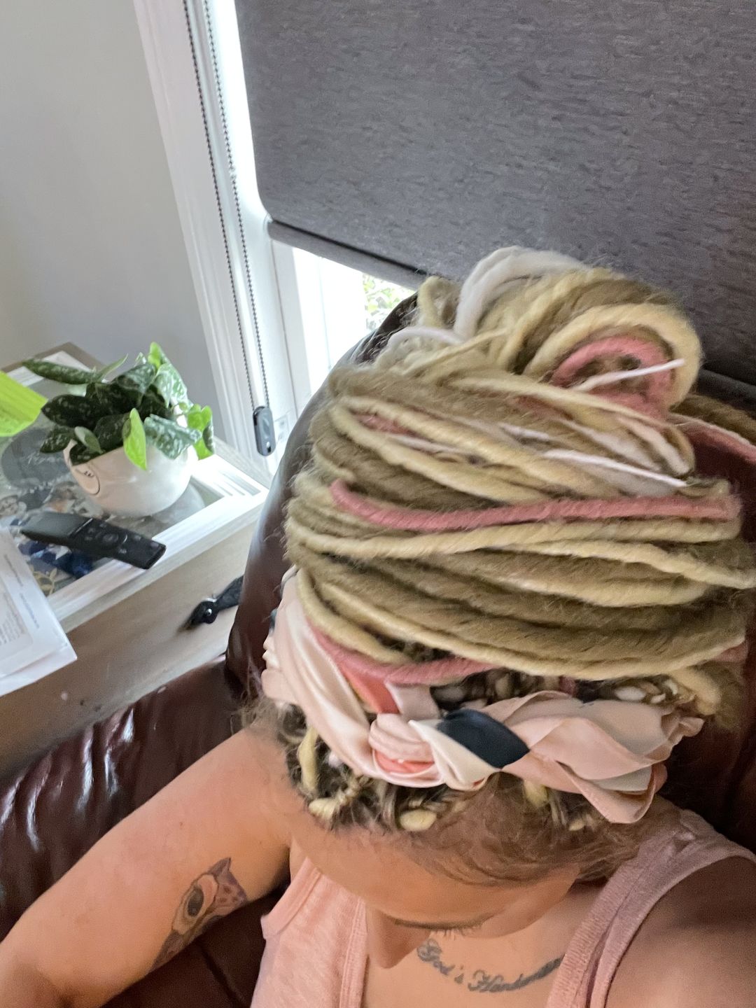 Customer photo review of (PRE ORDER) Dusty Pink  - (1 pack of 5 Dreads)