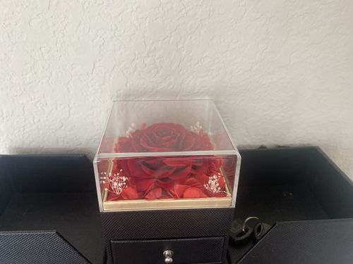 Customer photo review of I LOVE YOU IN 100 LANGUAGES NECKLACE PRESERVED XL FOREVER ROSE BOX