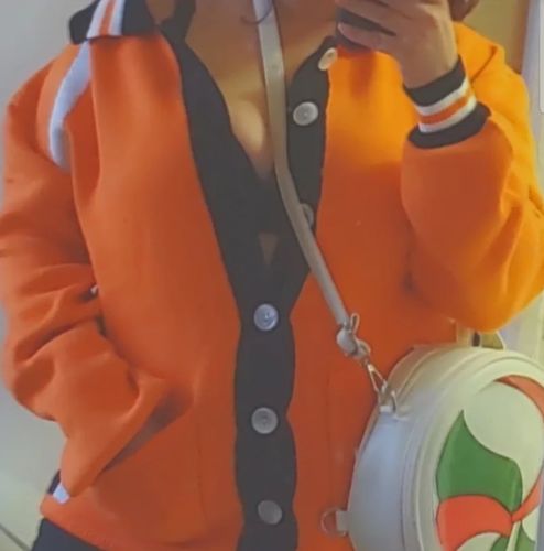 Customer photo review of Fly High Collared Away Team Cardigan