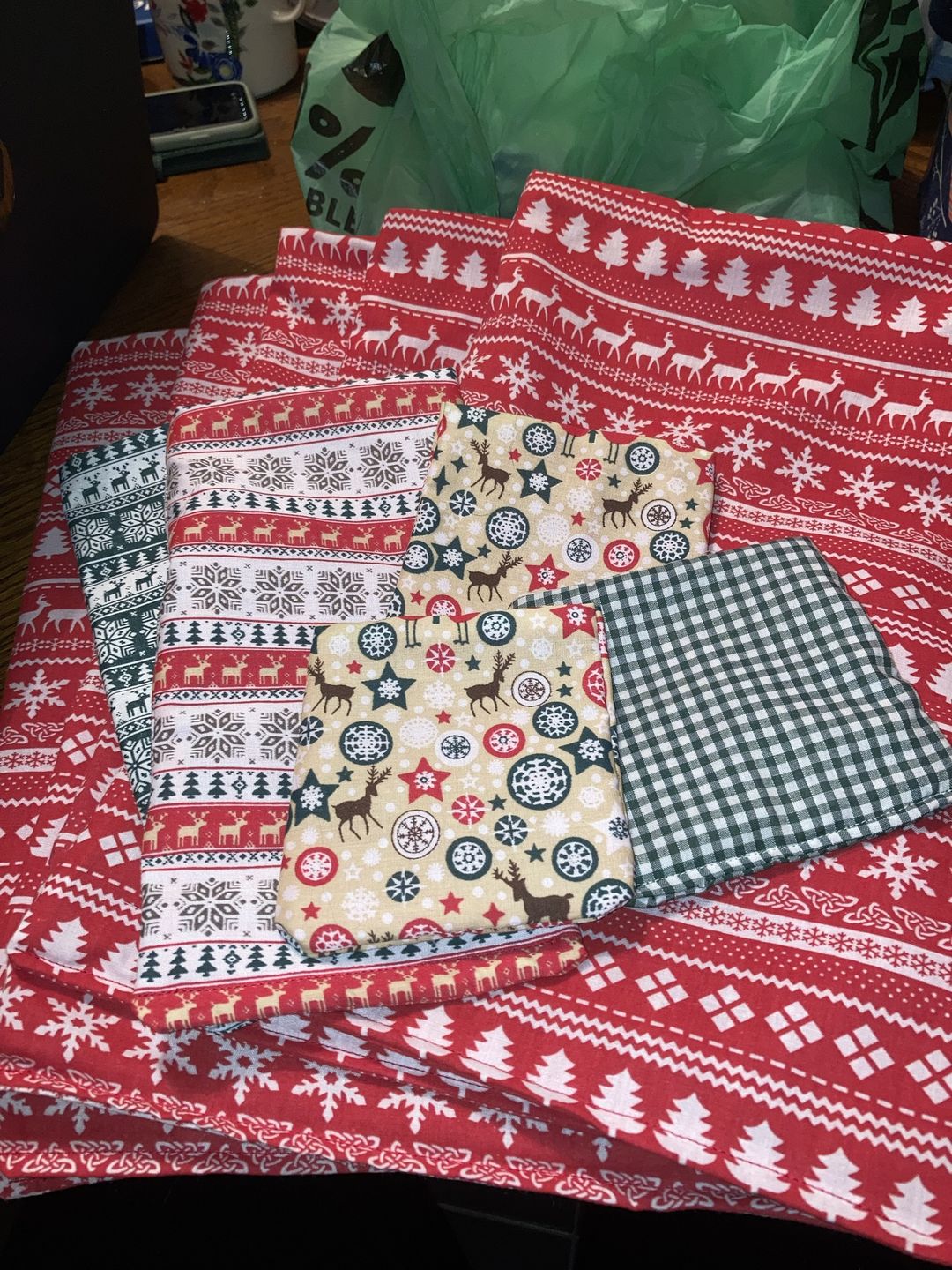 Customer photo review of All Over Snowflakes Polycotton Fabric