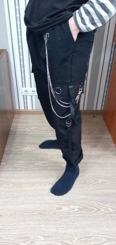 Customer photo review of Harajuku Style Chained Cargo Pants