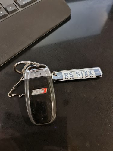 Customer photo review of NZ 'EU' Licence Plate Custom Keychain