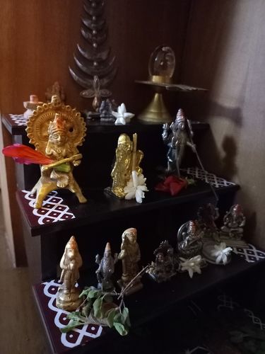 Customer photo review of Wooden 3 Step Deity Stand / Pooja Stand