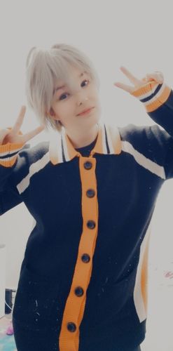 Customer photo review of Fly High Collared Home Team Cardigan