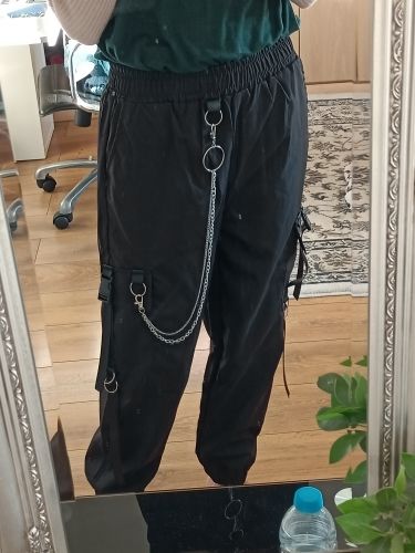Customer photo review of Harajuku Style Chained Cargo Pants