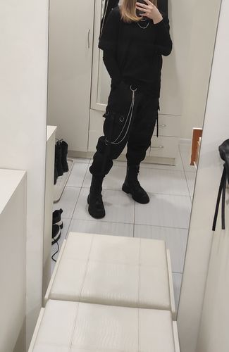 Customer photo review of Harajuku Style Chained Cargo Pants