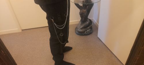 Customer photo review of Harajuku Style Chained Cargo Pants