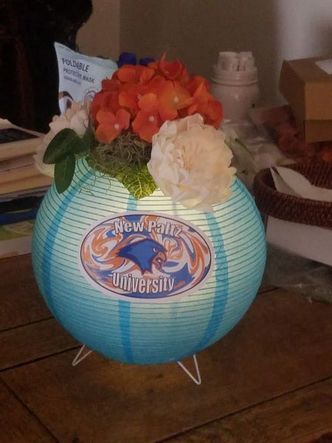 Customer photo review of Turquoise Blue Round Centerpiece Candle Lantern w/ Fine Lines