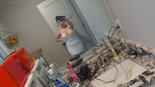 Customer photo review of Luna Mini Dress (WHITE)