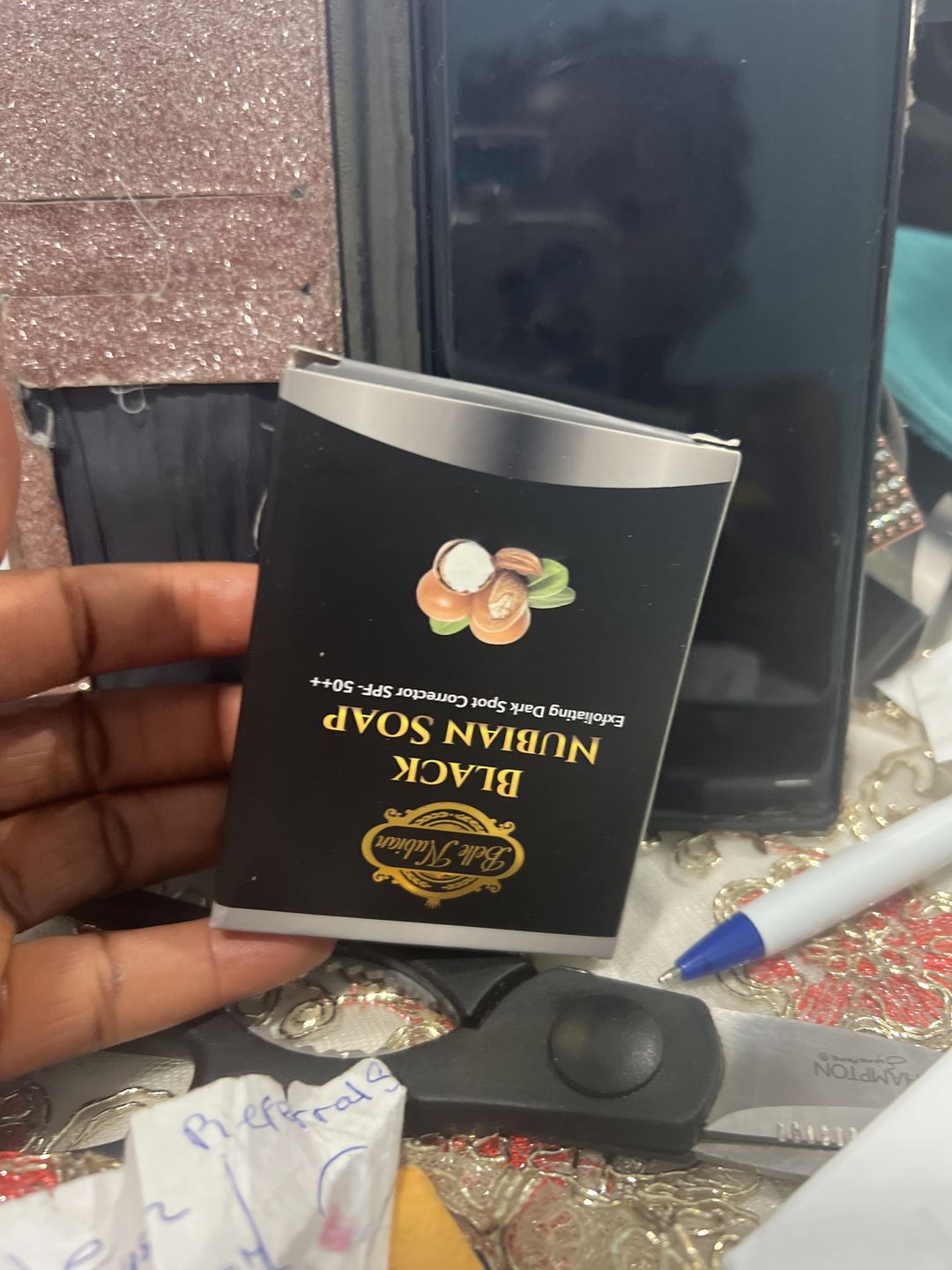 Customer photo review of NEW NUBIAN BLACK SOAP with argan oil
