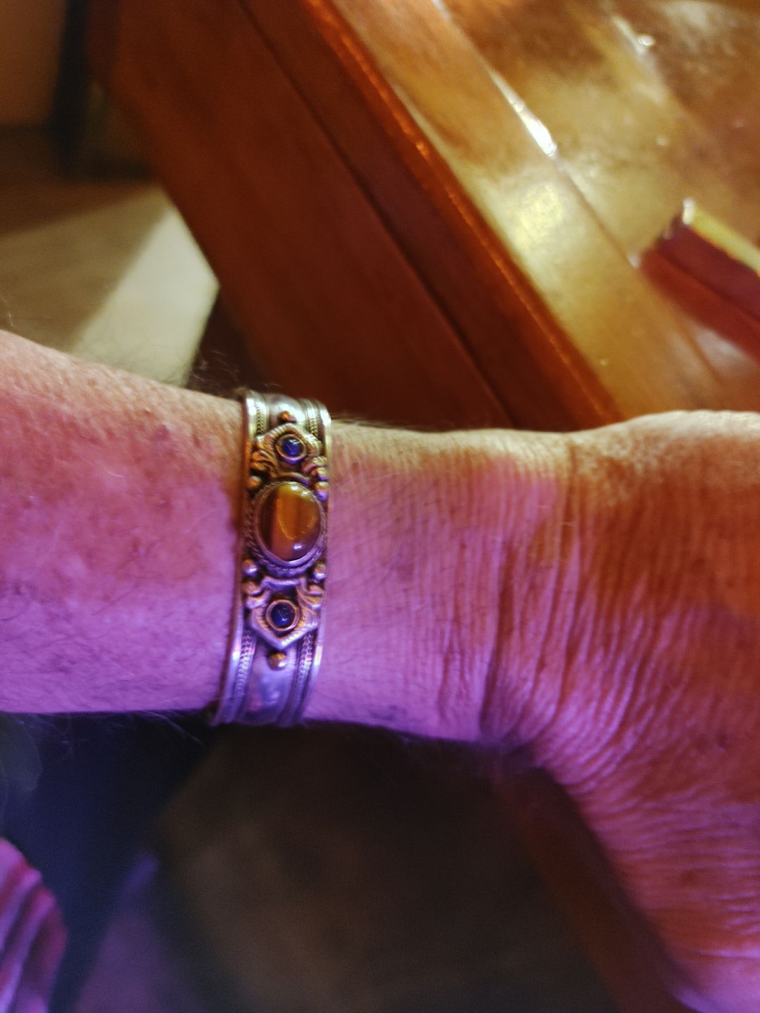 Customer photo review of Tigers Eye Bohemian Cuff Bracelet