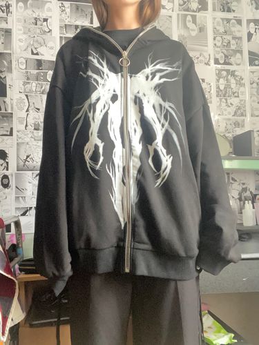 Customer photo review of Harajuku Style "Inkblot" Full Zip Up Hoodie