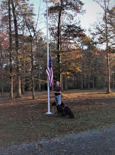 Customer photo review of 20 ft. Commercial Flagpole with External Rope Halyard Rated At 110 mph