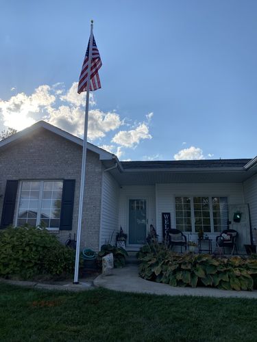 Customer photo review of 20 ft. Commercial Aluminum Flagpole with External Rope Halyard rated at 85mph