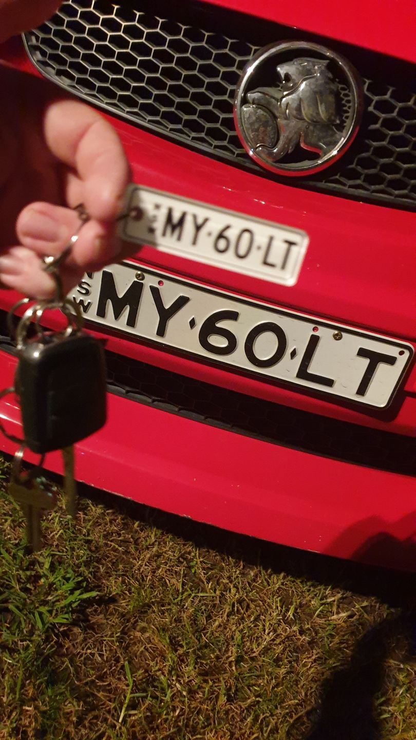 Customer photo review of NSW Premium Licence Plate Custom Keychain