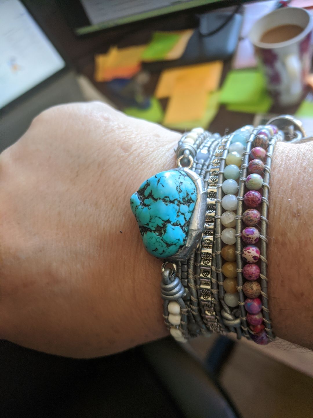 Customer photo review of The Turquoise Protection Wrap Bracelet
