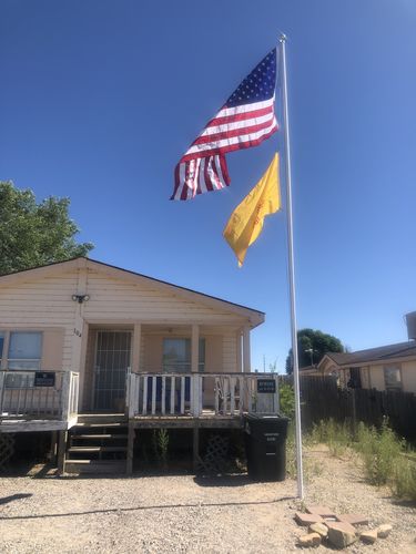 Customer photo review of 25 ft. Commercial Flagpole with External Rope Halyard Rated At 65 mph