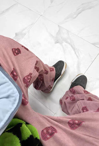 Customer photo review of Balaclava Print Wide Leg Pants