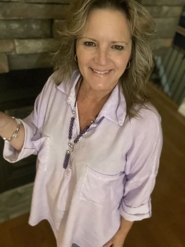 Customer photo review of Oversized Boyfriend Shirt (Lavender)