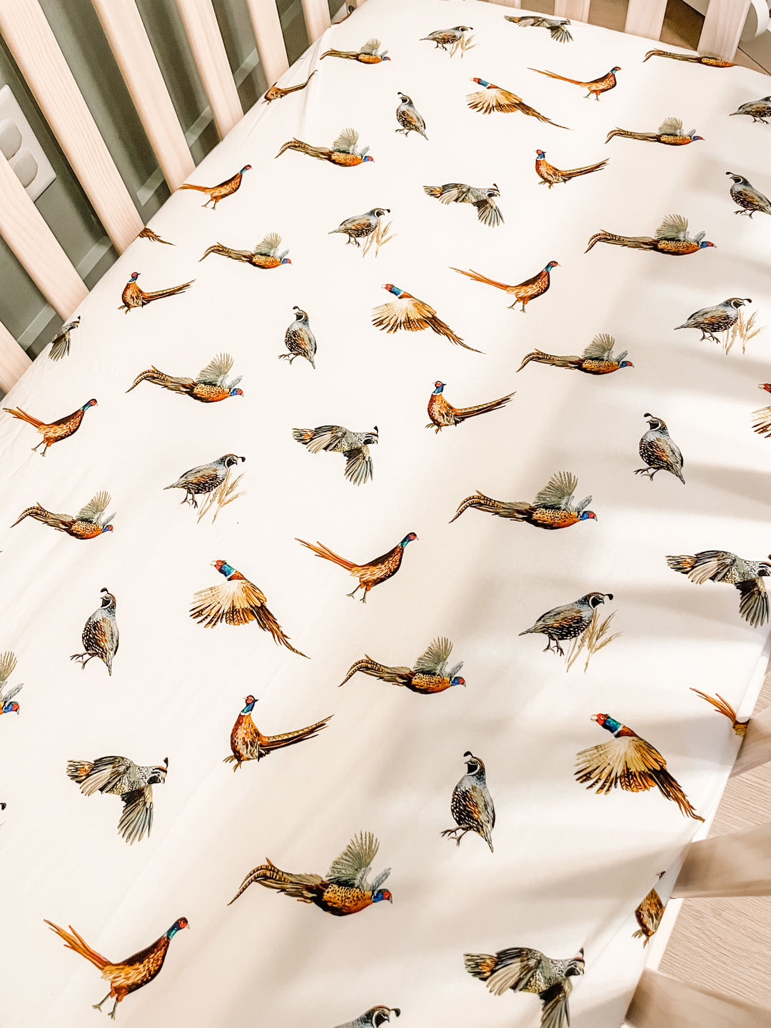 Customer photo review of Crib Sheet: Pheasants & Quail