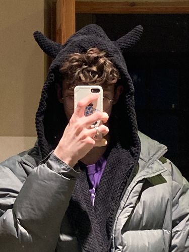 Customer photo review of Harajuku Style Devil Horns Hoodie