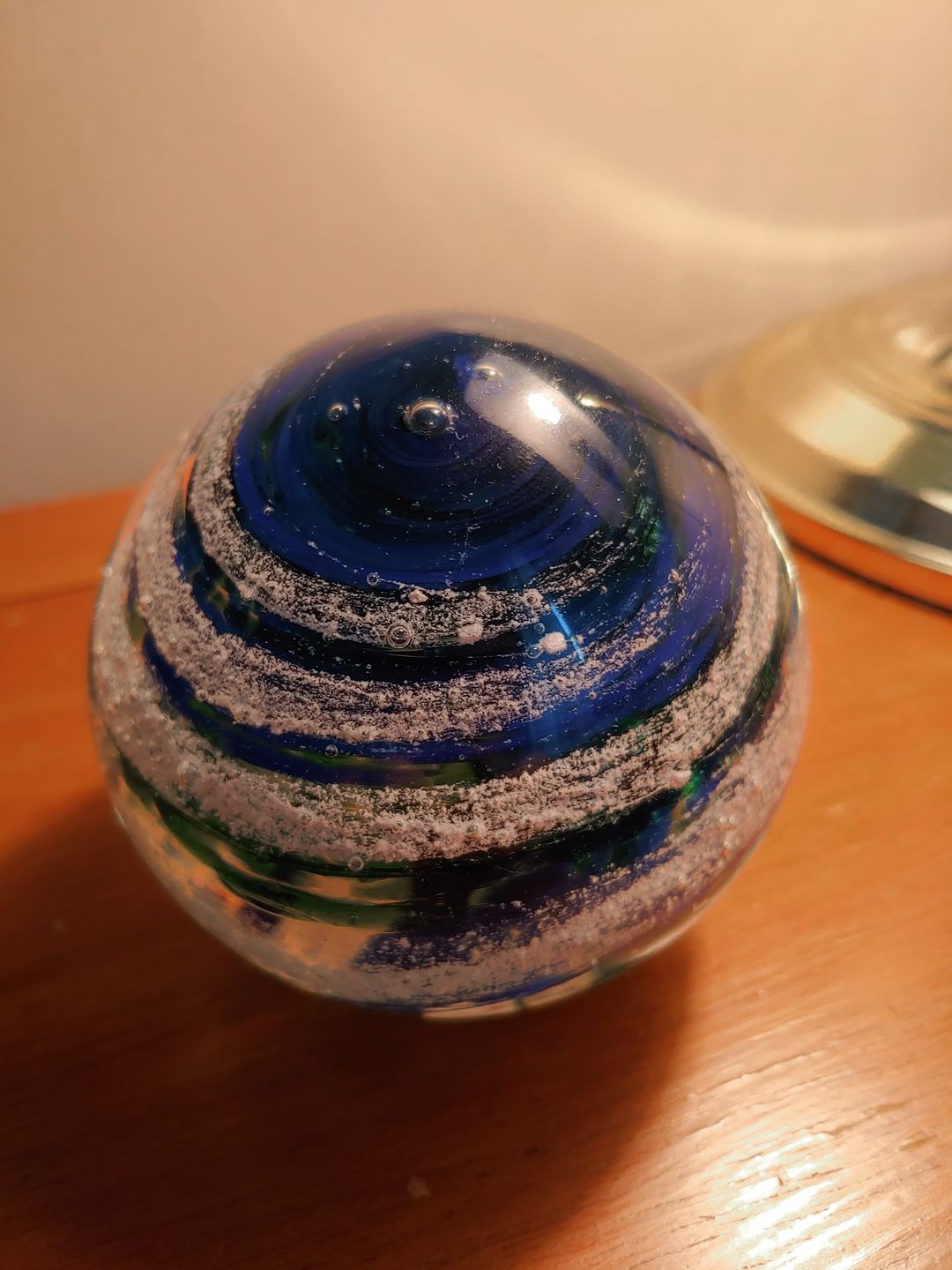Customer photo review of Tranquil Swirl Paperweight with Cremation Ash