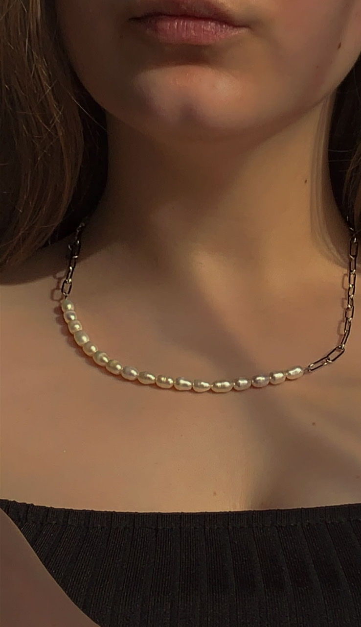 Customer photo review of Marina Perlenkette | 18K vergoldet