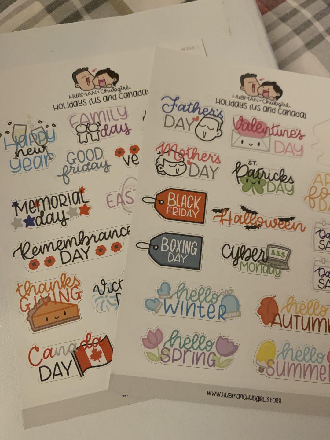 Customer photo review of Holidays Planner Stickers